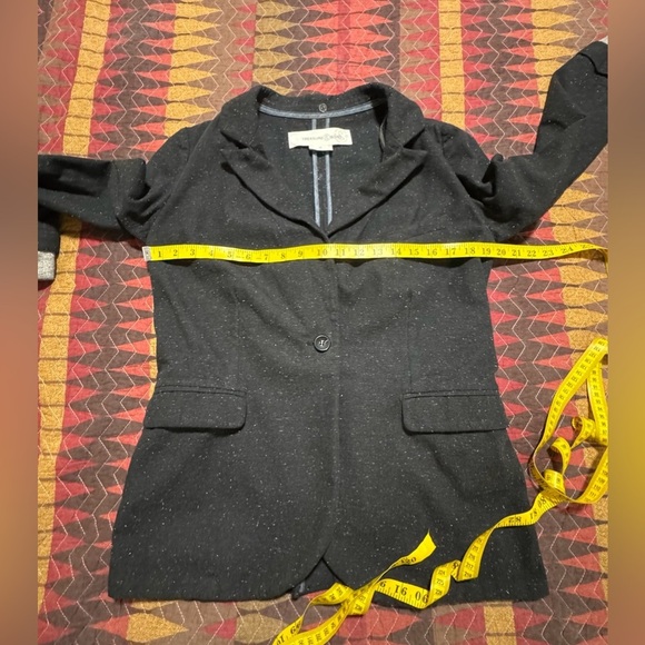 Treasure & Bond Wom M Charcoal Heathered Grey Textured Cotton Blazer Relaxed Fit - Picture 7 of 12